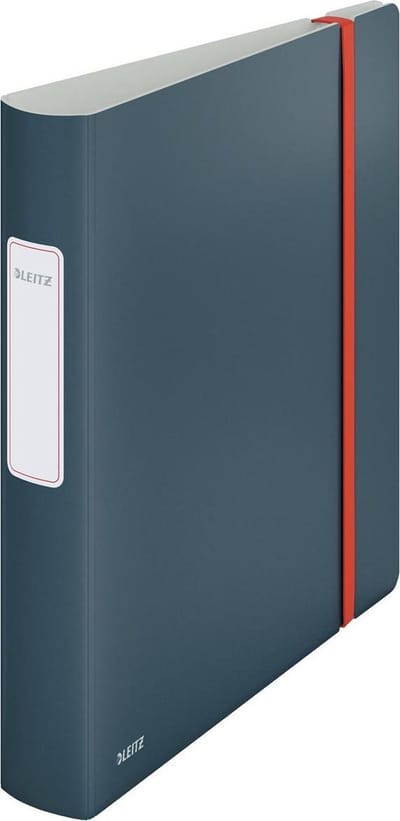 Leitz 180° Active Cosy Kunststof Ordner met Rugetiket - 2 Rings A4 - Rugbreedte van 65mm - Fluweel Grijs