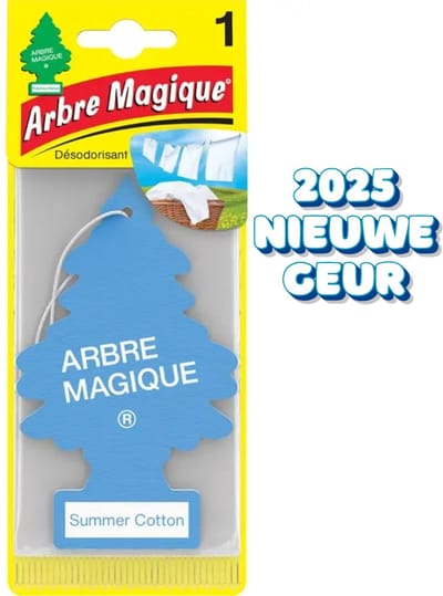 Summer Cotton Arbre Magique Geurboom Luchtverfrisser voor in de auto – Car Parfum – Geurboompje – Geurbooster – Wonderboom – Geurverfrisser – Nieuwe Auto – Autogeur – Autoparfum – Geurblad - Zomer Katoen Fris