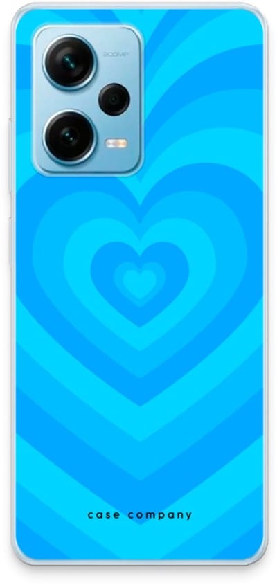 Case Company® - Hoesje geschikt voor Xiaomi Redmi Note 12 Pro Plus hoesje - Hart Blauw - Soft Cover Telefoonhoesje - Bescherming aan alle Kanten en Schermrand