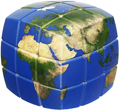 Draai- en Puzzelkubus 3x3 met Wereldkaart Ontwerp - Hersenkraker Speelgoed