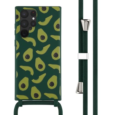 imoshion Hoesje - Geschikt voor Samsung Galaxy S22 Ultra - Siliconen design hoesje met koord - Avocado Green