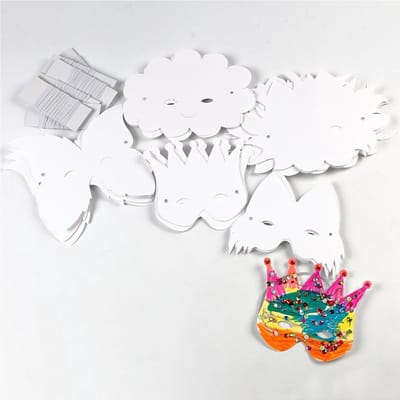 Fantasiemaskers - Inclusief elastiek, H: 15-20 cm, 230 gr, wit, 100 div