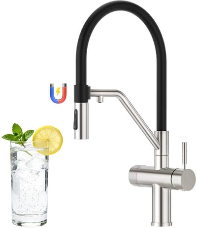 Dailygoods - 4-Wege Keukenkraan met Flexibele Slang - Roestvrij Staal