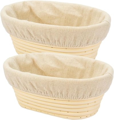 2 Stuks Ovale Broderiekorf Rieten Mand voor Broodrijzen - 8 Inch Professioneel Resultaat