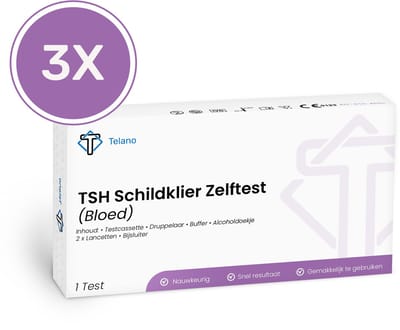 3 stuks Schildklier Test - Thuistest voor Schildklierfunctie - Telano Schildkliertest Zelftest