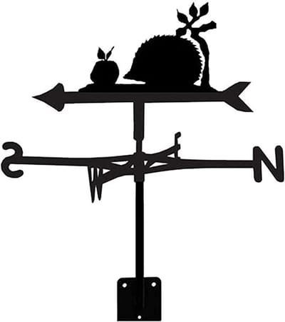 Wind Vane Animal Metal Weather Vane, Cute Hedgehog Weather Vane for Yard Hollow Wind Direction Indicator for Outdoor Garden Roof Paddock Decoration Wind Vane for Yard Corrosion Resistant and Expensive