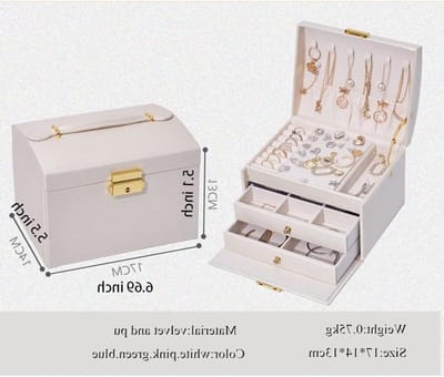 Juwelendoos - Sieraden Organizer - Sieraden Opbergen - Drie Lagen - 17x13x14cm - Zwart
