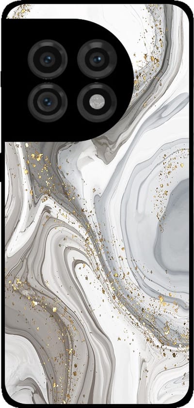 Smartphonica Telefoonhoesje Geschikt voor OnePlus 11 met marmer opdruk - TPU backcover case marble design - Zilver geschikt voor OnePlus 11