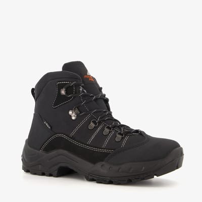 Mountain Peak leren heren wandelschoenen zwart - Maat 41 - Uitneembare zool