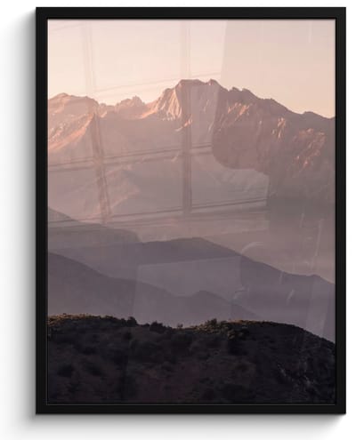 Poster in lijst - Fotolijst 60x80 cm - Posters - Panorama - Landschap - Bergen - Posterlijst zwart - Decoratie - Wanddecoratie woonkamer - Muurdecoratie slaapkamer