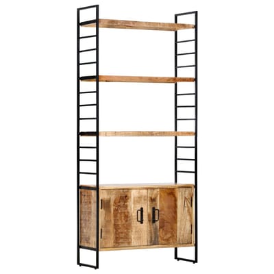 vidaXL - Boekenkast - met - 4 - schappen - 80x30x180 - cm - ruw - mangohout