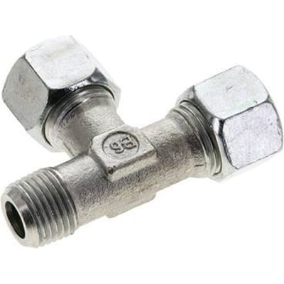 12L & M16x1.5 (con) Verzinkt Stalen L-Snijringkoppeling Buitendraad 315bar ISO 8434-1