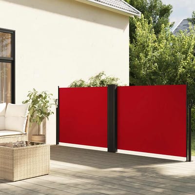vidaXL - Windscherm - uittrekbaar - 120x1200 - cm - rood