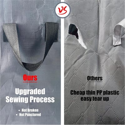 Duurzame 90L Opbergzakken - Opbergcontainers voor Kleding en Dekens, Stevige Geweven Stof, Inklapbaar met Rits, 6 Stuks