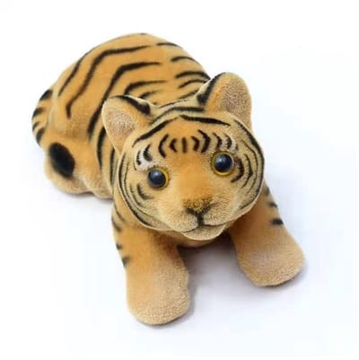 Dailygoods- Bobble Head Tijger - Auto Interieur Decoratie - Hars Beeldje - Lichtgewicht - 10.5x5.5x6.5cm - Schattig en Levendig - Dashboard Ornament