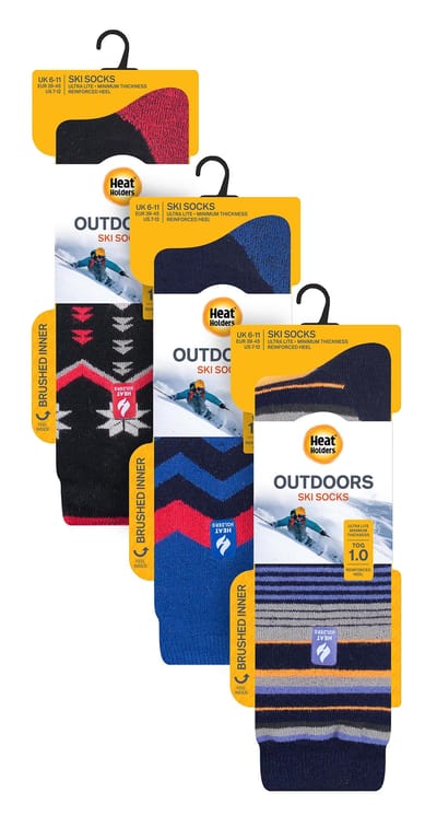 Heat Holders - 3 paar Ultra Lite skisokken voor heren - Mix 2