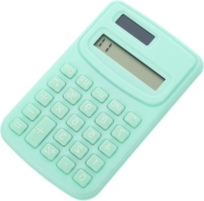 Compacte Rekenmachine - Zakformaat Hulpmiddel - Basisberekeningen Uitvoeren - Lichtgewicht Ontwerp - 11 x 7 cm - Mintgroen
