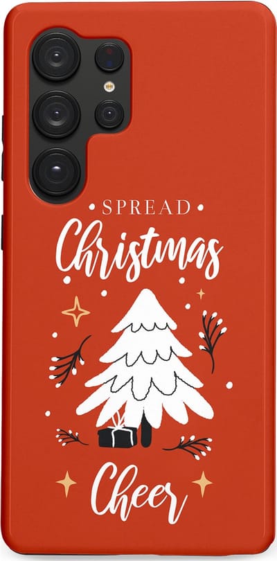 Casetastic hoesje geschikt voor Samsung Galaxy S25 Ultra - Dubbellaagse bescherming - Verspreid het Kerstfeest - Fashion Case - Terracotta