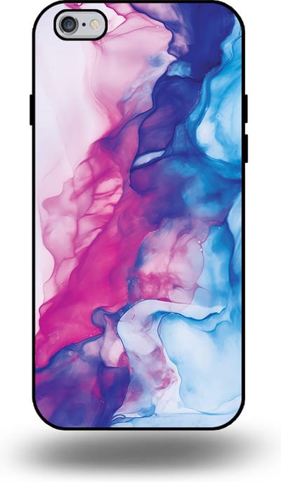 Smartphonica Telefoonhoesje Geschikt voor iPhone 6/6s met Roze Blauw Marmer Opdruk - TPU Backcover Case Rose Blue Marble Design geschikt voor iPhone 6/6s
