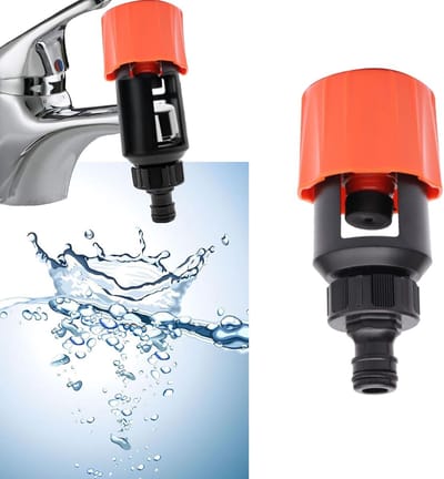 Tuinslangkoppeling - 2stuks - Universele Keuken / Badkamerkraan Naar Tuinslangadapter - Geschikt Voor thuis , tuin - Universele Waterdief - Tuin - kraan naar tuinslang aansluiting - Kraan Koppeling Tuinslang - Slangkoppeling - Oranje kleur