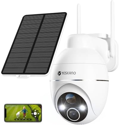 Draadloze 2K Outdoor Zonne-Bewakingscamera 360° PTZ met Nachtzicht en PIR-detectie