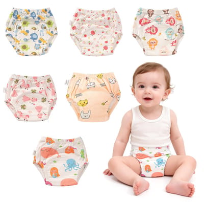 Baby zindelijkheidstrainingbroekjes - 6-pack - maat 100 - geschikt voor 15-28 maanden - gewicht 10 tot 15 kg - peuterondergoed - luierbroekjes - zindelijkheidstrainingondergoed - met schattige patronen