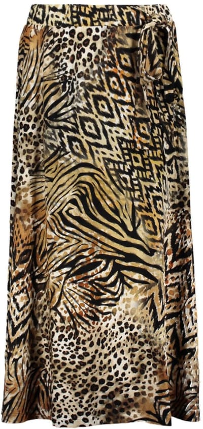 Geisha skirt long jersey aop 56350-60 jill 775 pr.06-25-2 brown/black