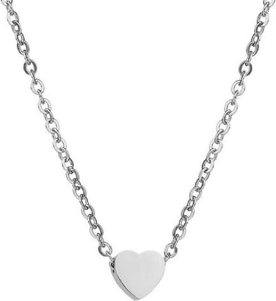 Ketting Hartje - Dames - Zilverkleurig - 46 cm