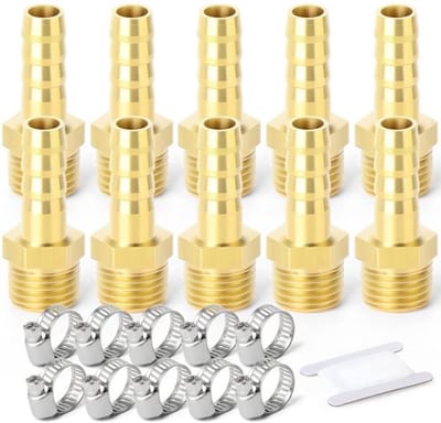 Dailygoody - Messing Slangpilaar - 10 Stuks 6mm OD Barb naar 3/8