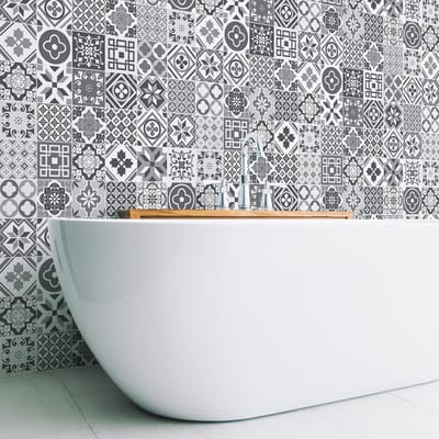 Zelfklevende muurtegelstickers voor keuken en badkamer - 60 Victoria cementtegelstickers - 60 stickers 20x20cm