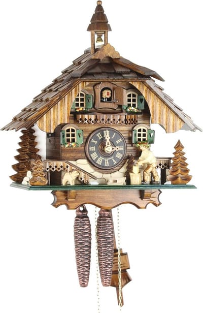 Originele Koekoeksklok uit het Zwarte Woud - Houten Mechanisch Tijdslot 30 cm