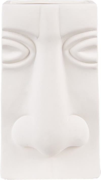 Clayre & Eef Vaas Gezicht 15x9x25 cm Wit Keramiek