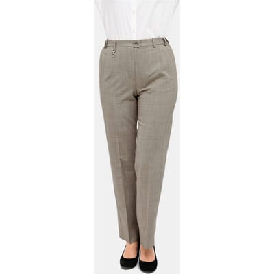 Trevira scheerwollen broek CARLA - taupe / gemêl. - Gr. 40 van Goldner Fashion