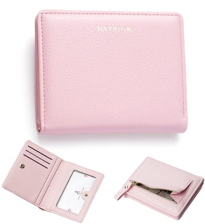Allecto - Kleine mini-damesportemonnee - Portemonnee met veel vakken - Roze - Compact formaat - Ideaal voor dagelijks gebruik - Handig voor vrouwen