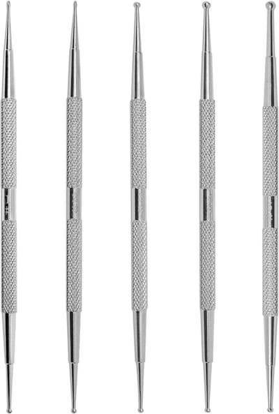 YUBBI 5 delige Nail Art Dotting Tool Set - Nagellak Acryl Penselen - Dubbelzijdig - RVS - 10 maten