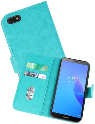 Hoesje Geschikt voor de Huawei Y5 Lite 2018 - Kaarthouder Book Case Telefoonhoesje - Groen