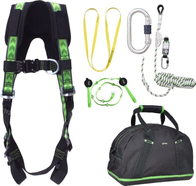 Kratos complete set valbeveiliging standaard-plus - Veiligheidslijn - Ankerstrop - Trauma riem - Extra karabijnhaak - Maat L-XXL