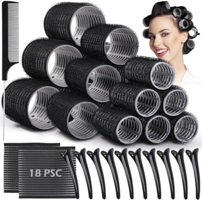 33-delig Krulspelden Set - Zelfklevende Heatless Krulspelden, Haarklemmen en Bang Maker voor Lang, Middellang en Kort Haar - Professionele Haarstyling Accessoires zonder Hitte