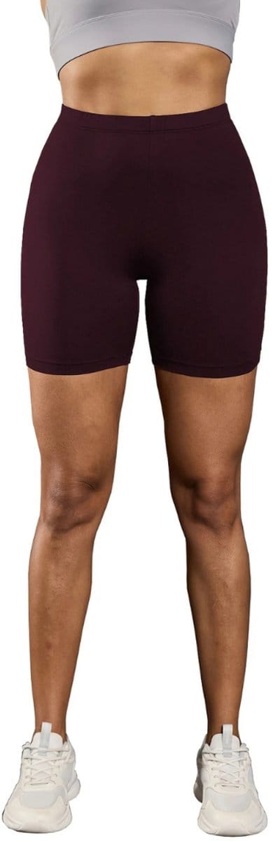 Livano Biker Short Dames - Korte Legging - Lange Onderbroek - Bikershort - Met Pijpjes - Bordeauxrood - Maat XS