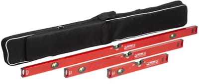 Waterpas Set 40/80/120 cm - Aluminium Profiel met Vergroting en Beschermtas