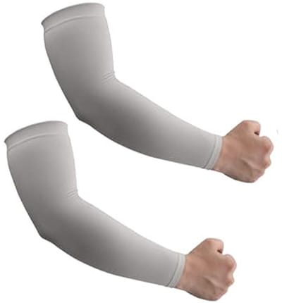 Set van 6 paar unisex UPF 50 zonbeschermende compressie-armmouwen, blokkeren effectief UV-stralen - Grijs