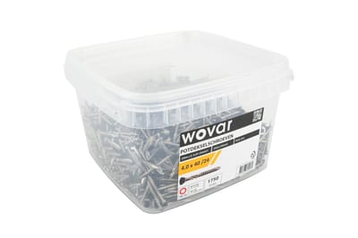 Wovar Voordeelemmer Potdekselschroeven Zwart RVS 410 4.0 x 40 mm Torx 15 Deeldraad | 1750 stuks | Houtschroeven