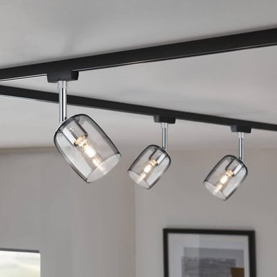 Paulmann Blossom Plafondspot URail G9 Zwart (mat), Rookglas
