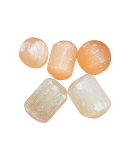 Seleniet oranje trommelstenen 100 gr. (mt3)
