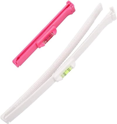Haartrimmer hulpclip, 2-delige set DIY kappersgereedschap Instrument Haartrimmer Liniaal Professionele haartrimmerset voor zelfknippen Licht, roze en wit