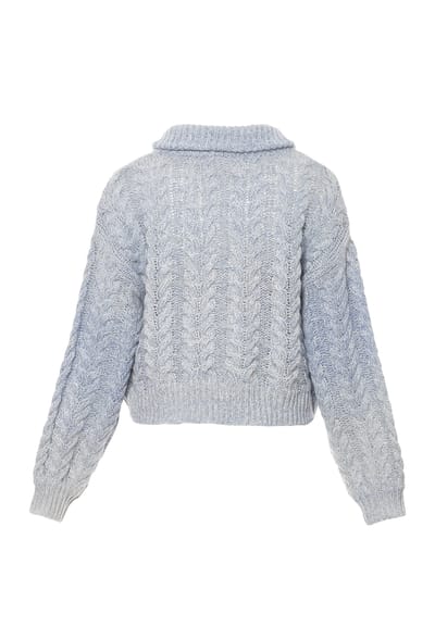 Mymo Vest Dames Blauw wol wit