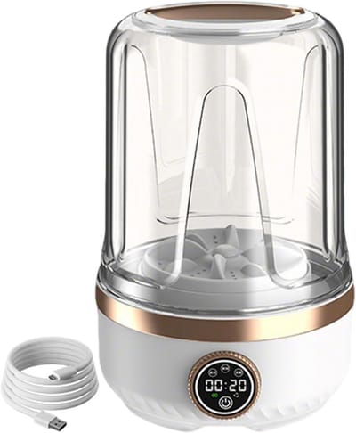 Ondergoed wasmachine - Draagbare wasser - Kleine wasjes doen - Oplaadbaar via USB - 2 liter capaciteit - Wit