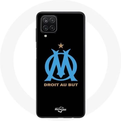 Hoesje - MANIACASE - Samsung Galaxy A12 - Logo Olympique de Marseille - Zwart - Hard zwart