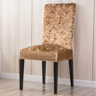 Jacquard luxe stoffen stoelhoezen universele maat stretch stoelhoezen elastische goedkope stoelhoes voor eetkamer 1 Piece lichte koffiekleur