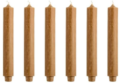 Cactula | Dinerkaarsen - XL Dikke kaarsen - Tabak - 30 x 3,2 cm - 6 stuks - 20 Branduren